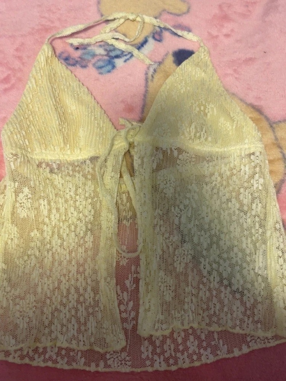 Lace Trim Cami in Yellow Like New
